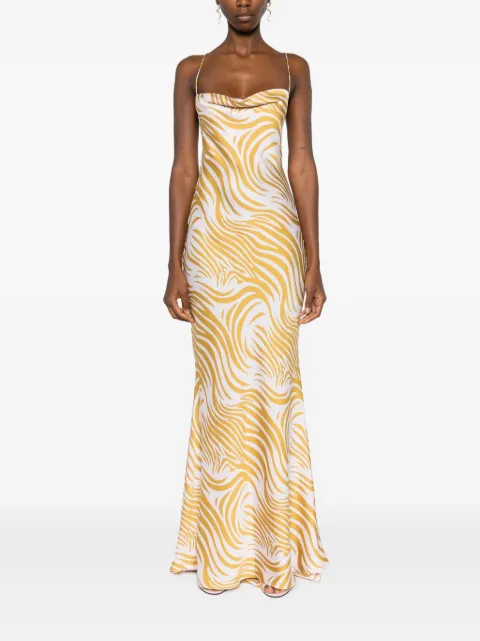 Parlor zebra-print sleeveless silk dress 2024FF10 - 1
