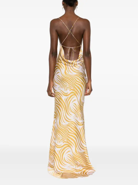 Parlor zebra-print sleeveless silk dress 2024FF10 - 3