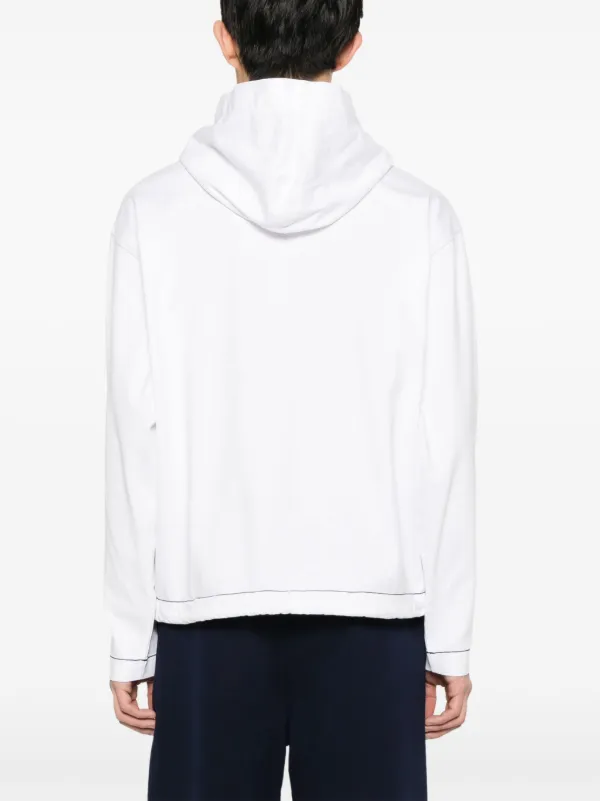 Stone Island logo-print Cotton Hoodie | White | FARFETCH UK