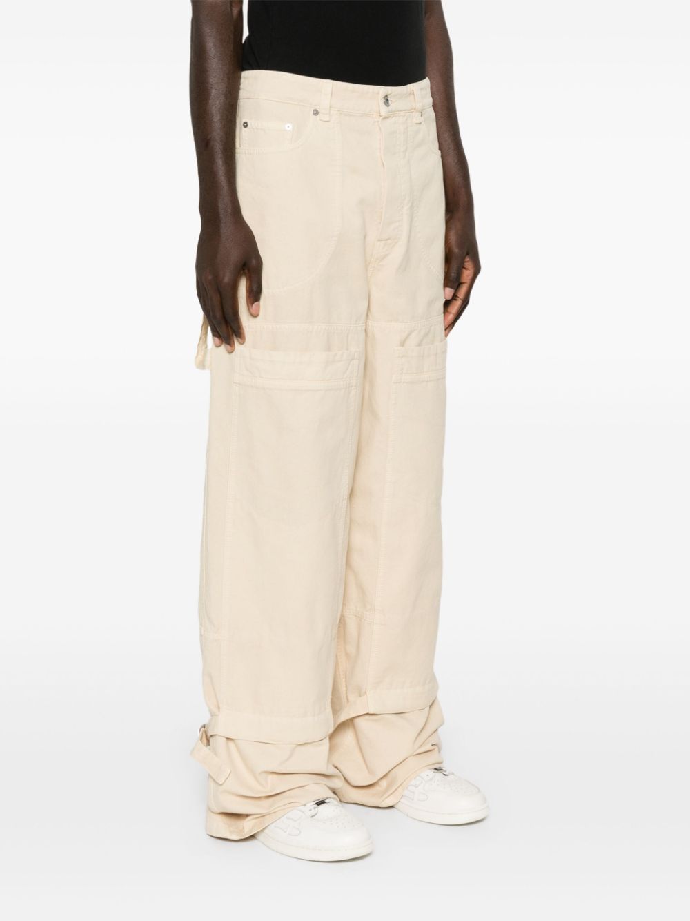 Off-White logo-patch canvas trousers Men