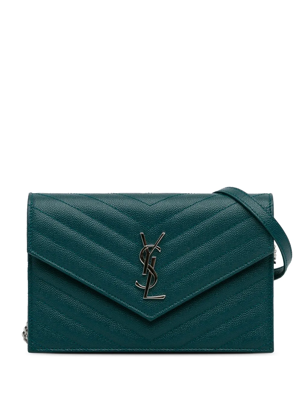 Saint Laurent Pre-Owned 2020 Grain De Poudre Cassandre Envelope Wallet On  Chain Crossbody Bag - Farfetch