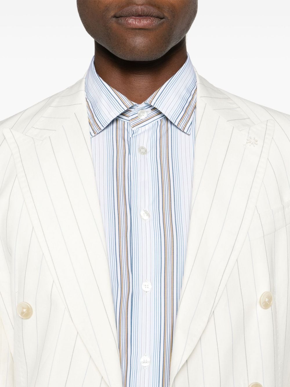 Shop Etro Striped Cotton Shirt In Blue