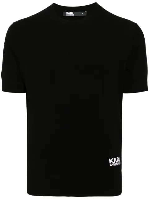 Karl Lagerfeld top tejido con logo en intarsia