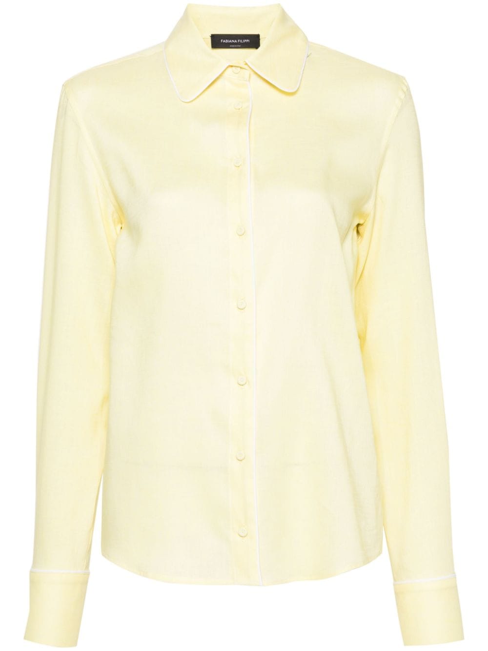 Fabiana Filippi Long-sleeve Linen Shirt In Gelb