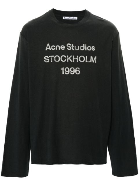 Acne Studios logo-print distressed T-shirt