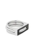 Tom Wood black-spinel rings (set of two) - Silver