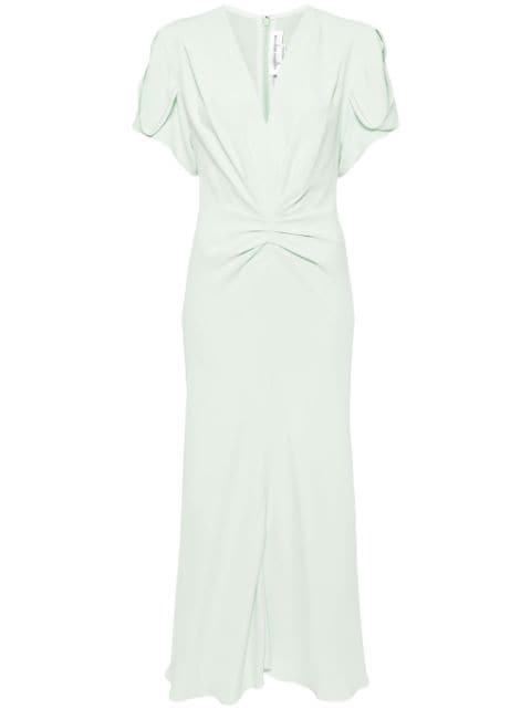 Victoria Beckham ruched-detail midi dress 