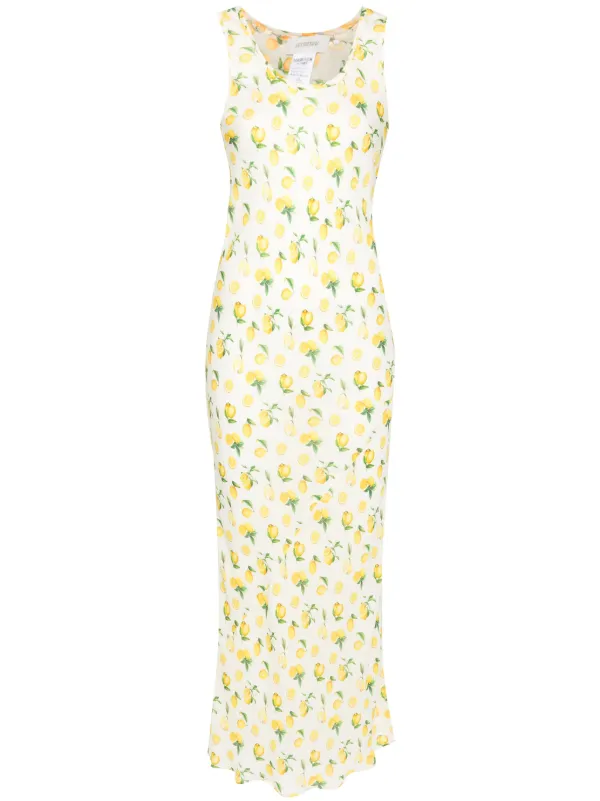 Sportmax Tonale lemon-print Maxi Dress Neutrals FARFETCH IN