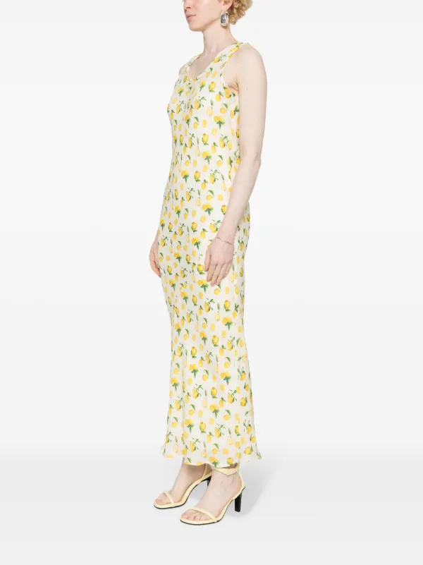 Sportmax Tonale lemon-print Maxi Dress | Neutrals | FARFETCH