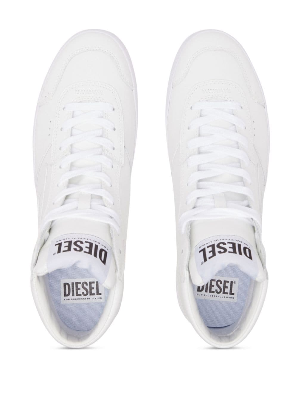 Shop Diesel S-leroji Leather High-top Sneakers In White