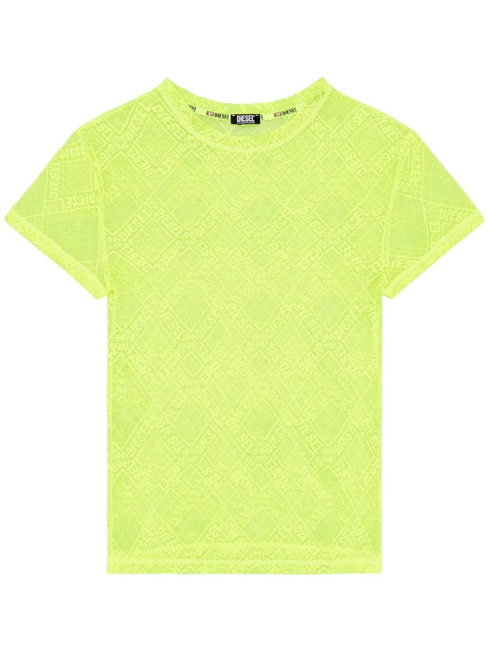 Diesel Uftee-melany Lace T-shirt In Gelb