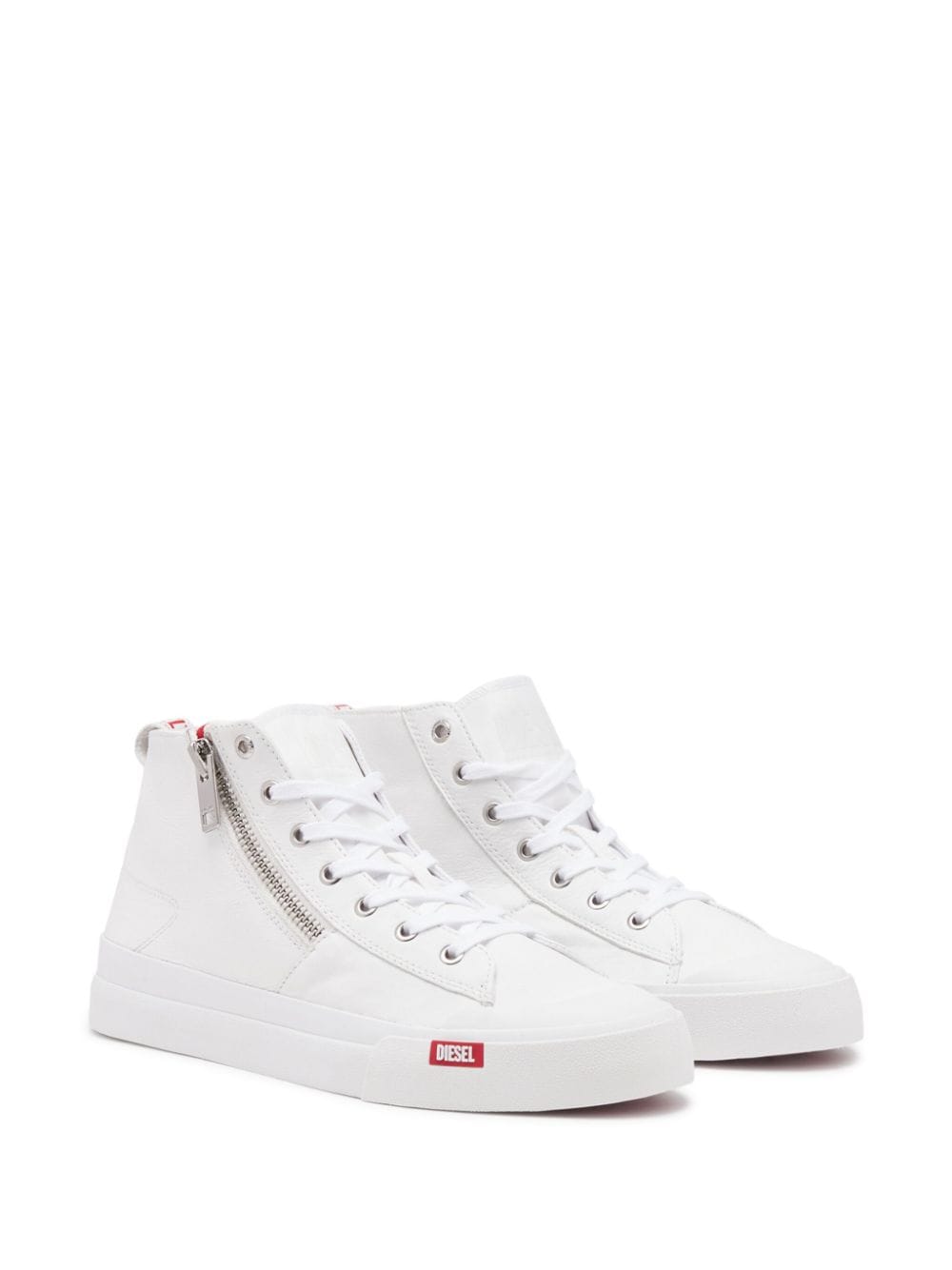 Shop Diesel S-athos Logo-patch Sneakers In White
