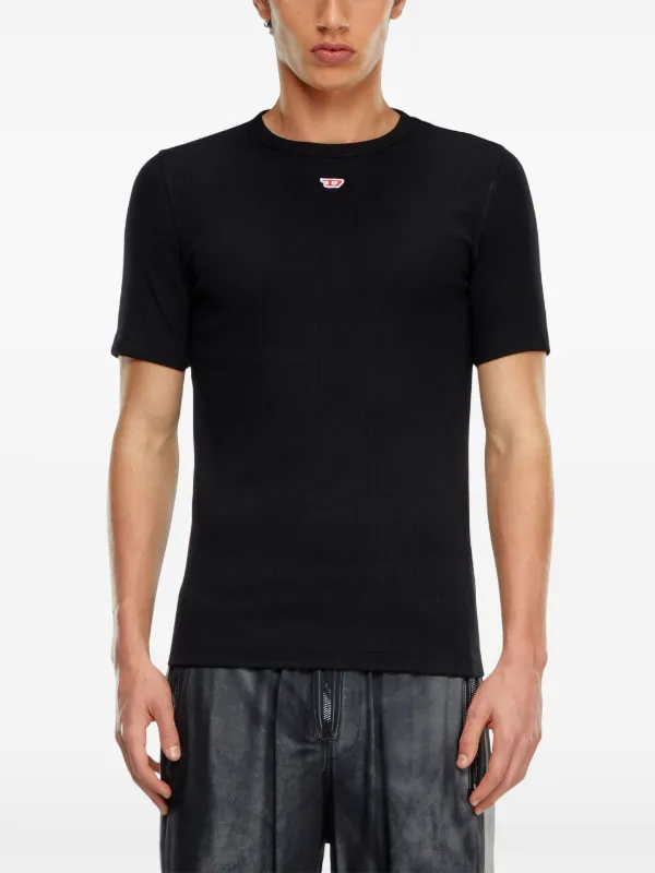 DIESEL t-ribber-dd ヘンリーTシャツ マネスキン リブストレッチ Diesel D-Ribber-N Tシャツ | ブラック | FARFETCH JP