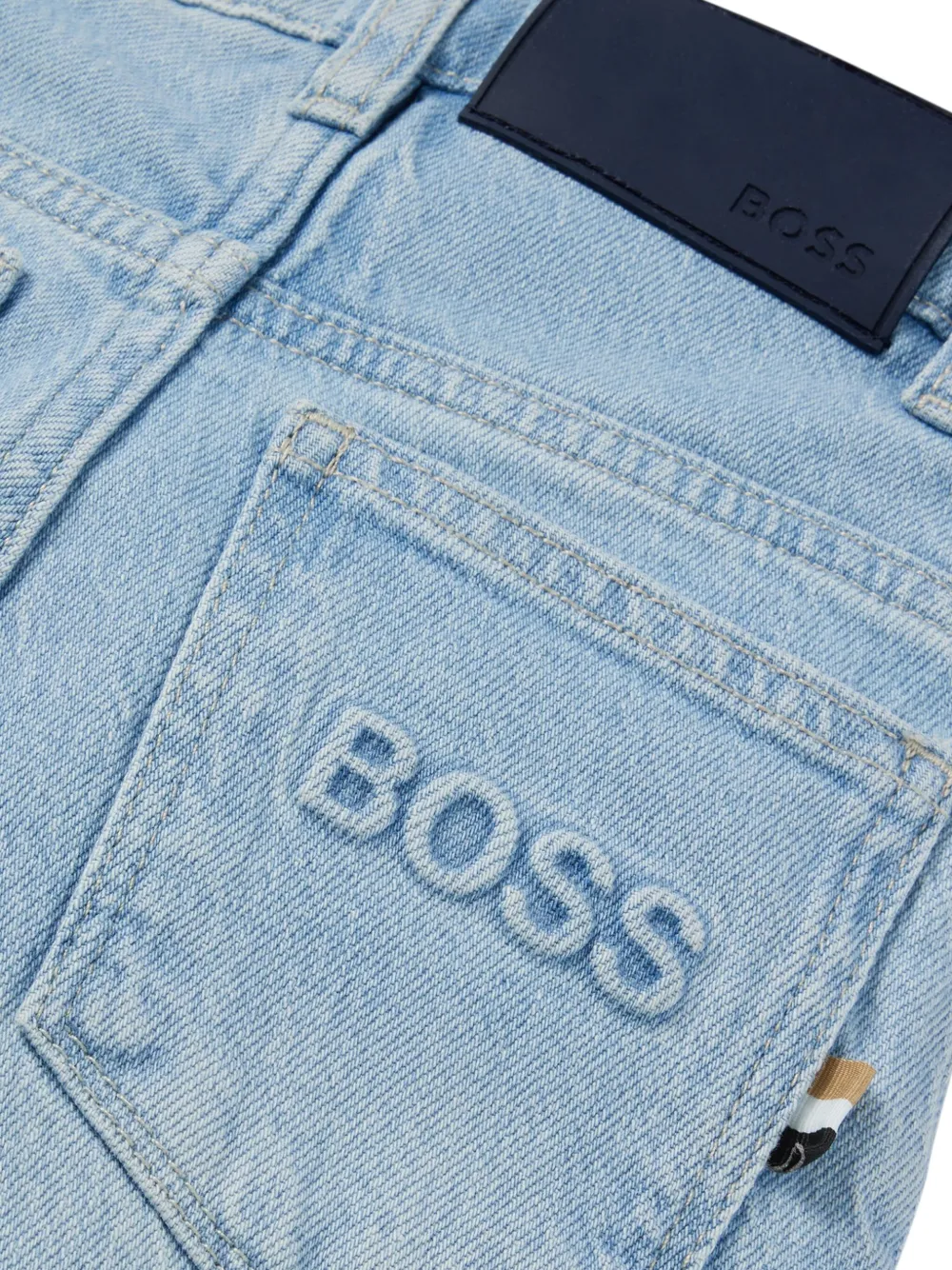 Bosswear Logo-embossed Jeans In Blue