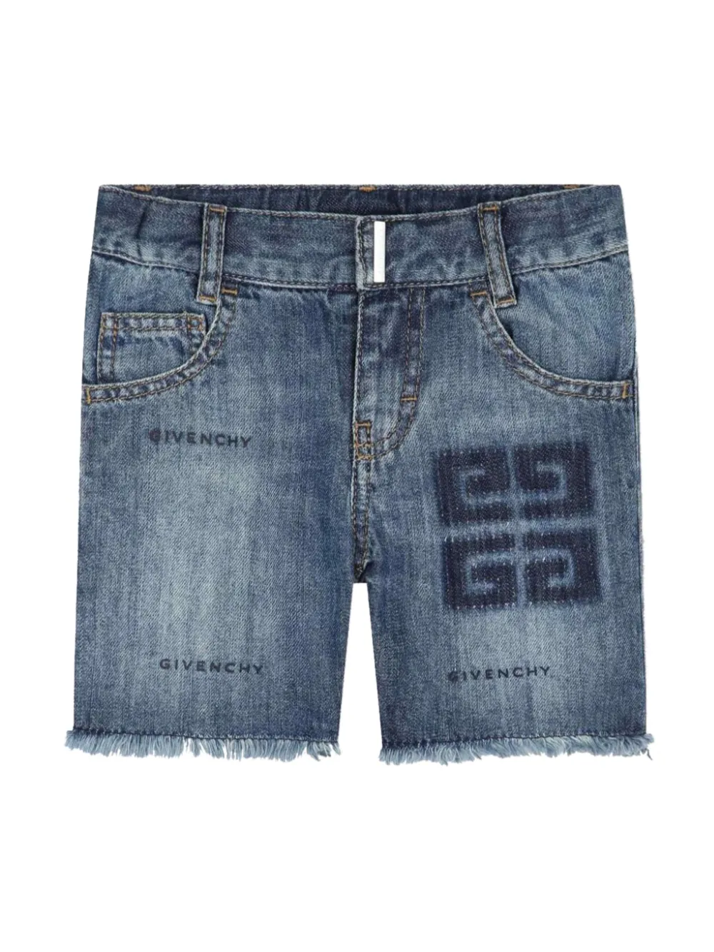Givenchy Kids Jeans-Shorts mit 4G-Motiv - Blau
