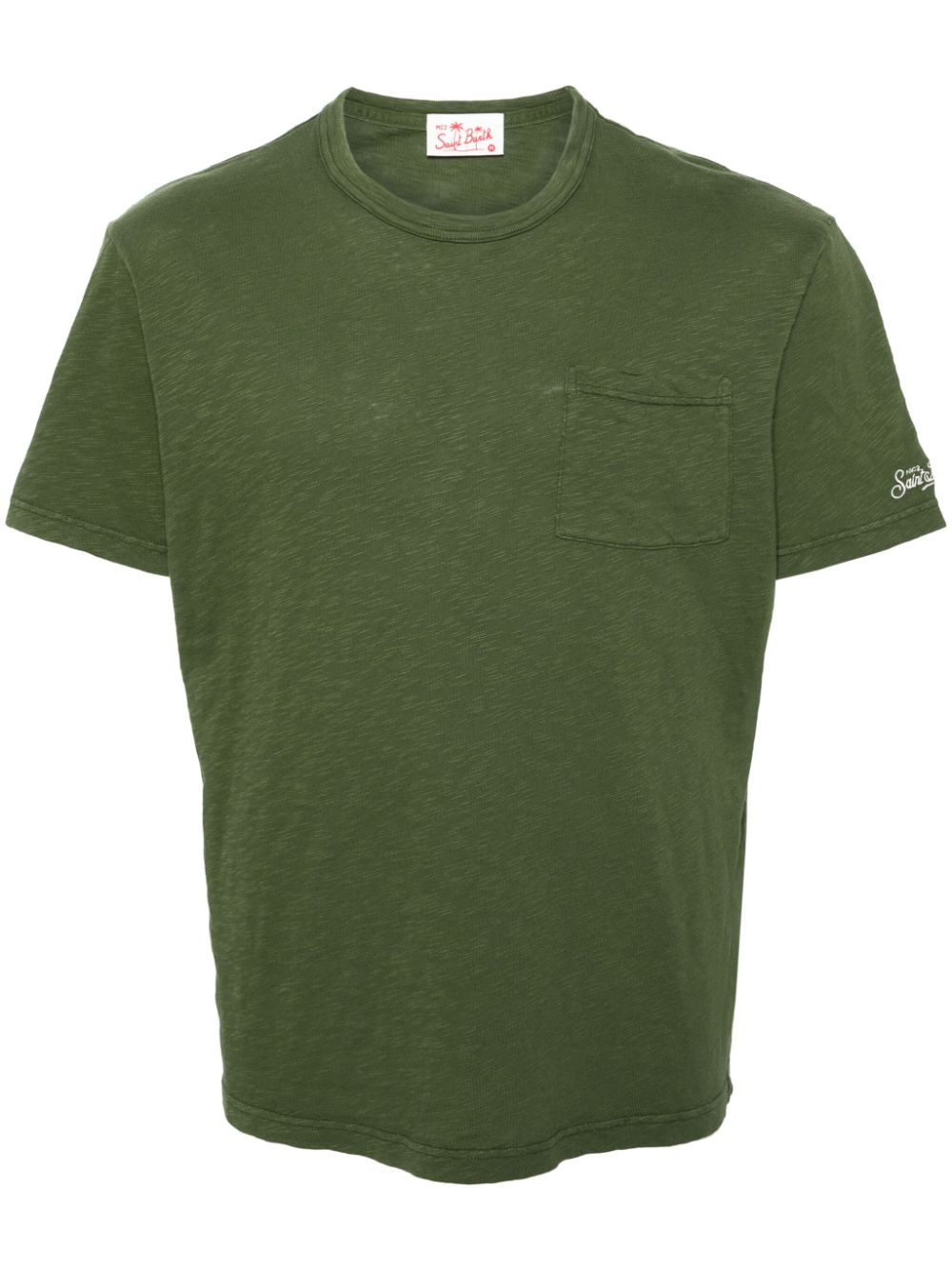 Mc2 Saint Barth Logo-embroidered Cotton T-shirt In Green