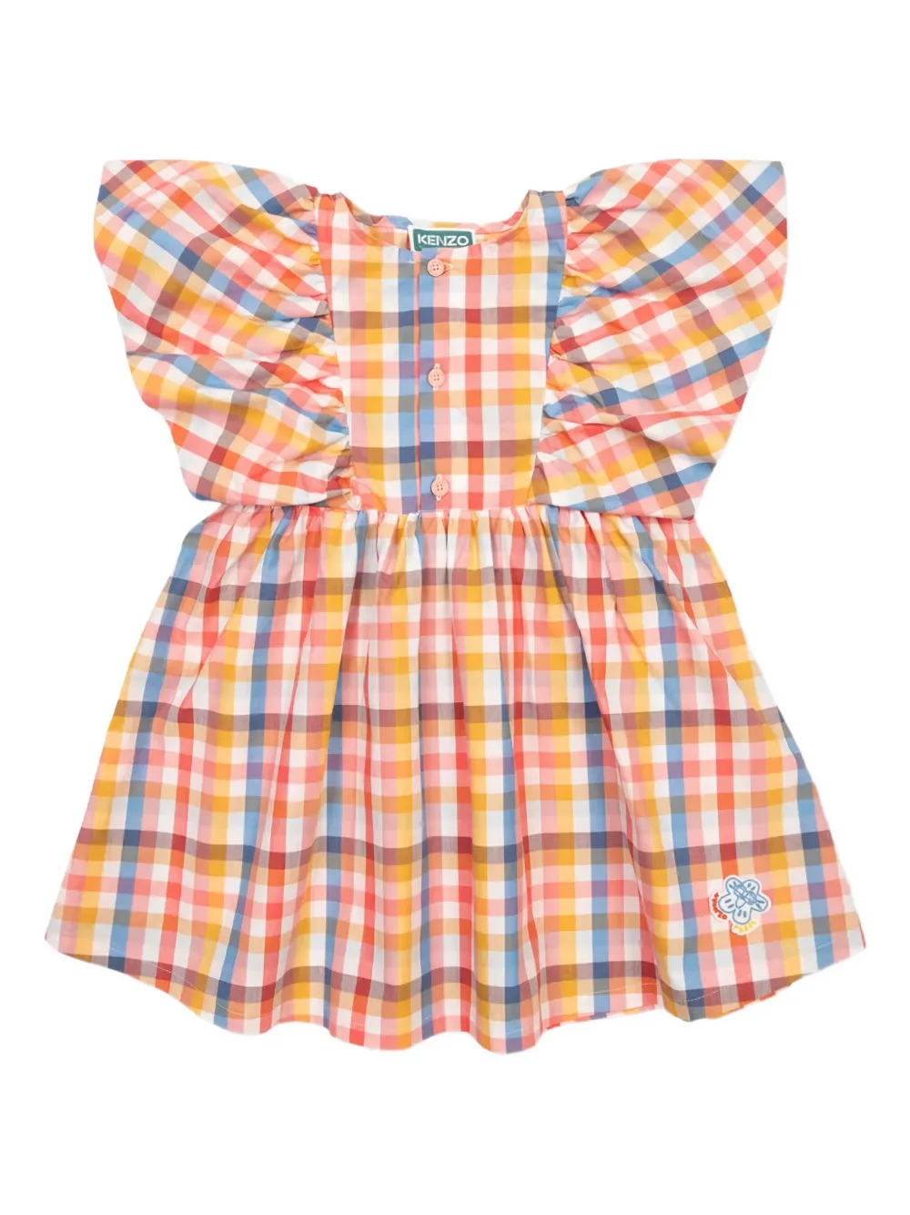 Kenzo Kids ruffled checked dress | Yellow | Image 1