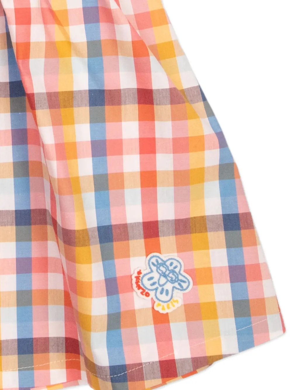 Kenzo Kids Geruite jurk met ruches Geel