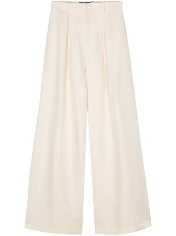 Ralph Lauren Collection Greer Pleat-detail Palazzo Pants in Neutrals
