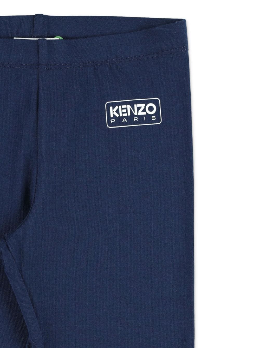 Shop Kenzo Logo-print Cotton Leggings In Blue