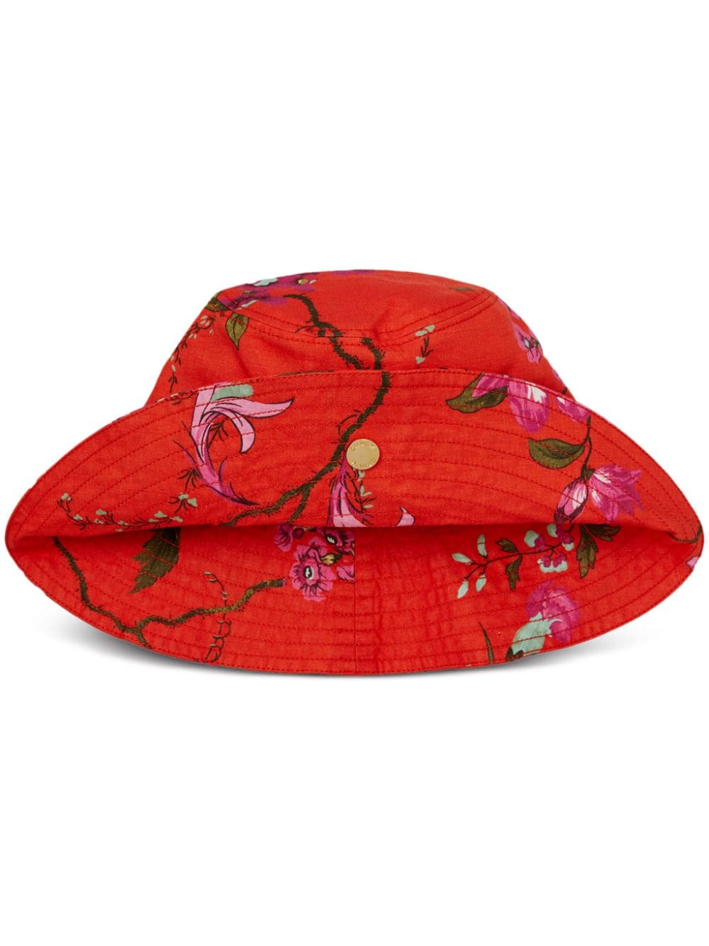 Shop Erdem Floral-print Bucket Hat In Red