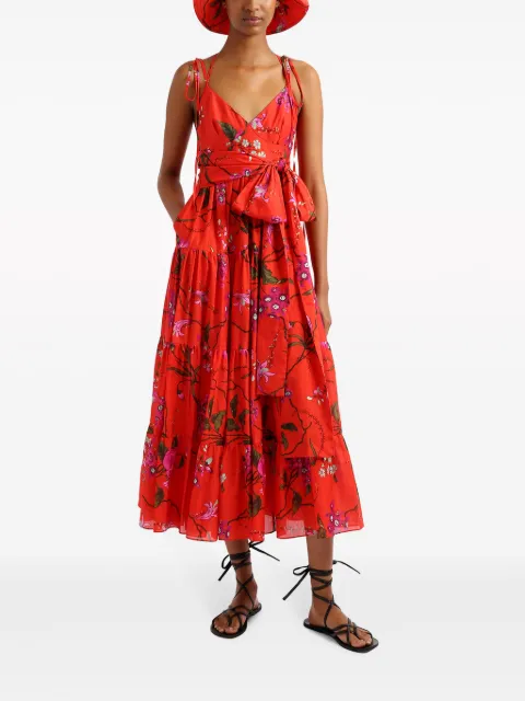 ERDEM floral-print tiered dress VC24VC1D909RSCLSWINBROOKCOTLINEN - 1