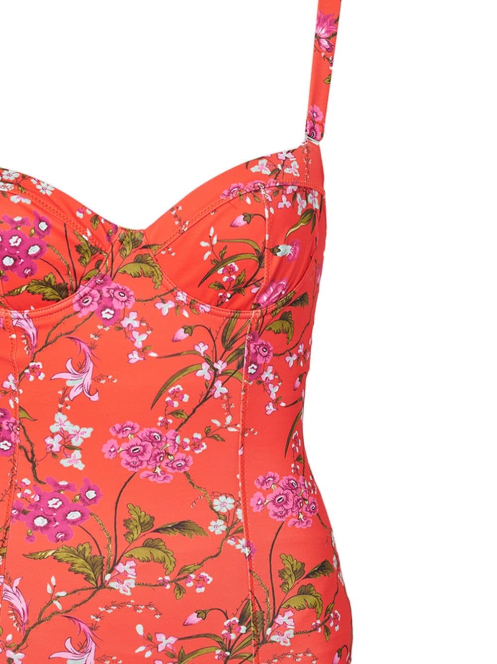 Shop Erdem Floral-print Swimsuit In Red