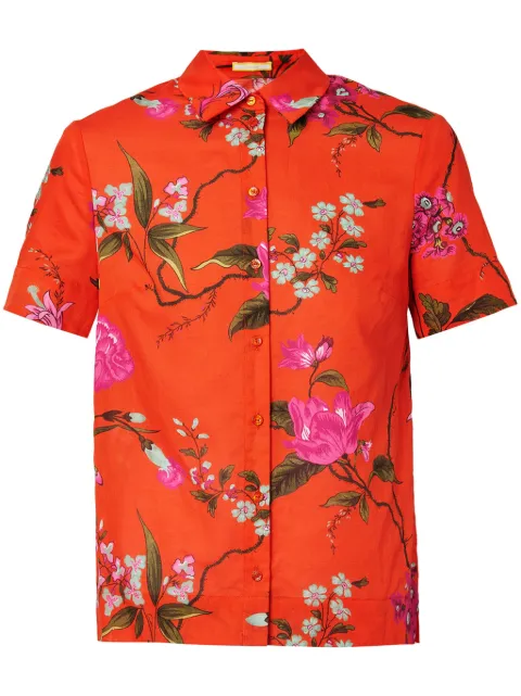 ERDEM floral-print cropped shirt 