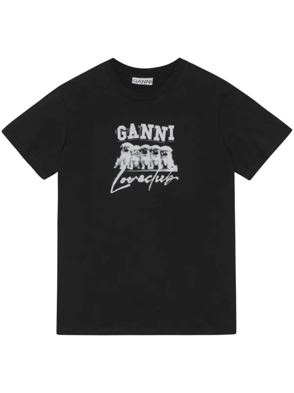 GANNI 'Puppy Love' T-shirt | Black | FARFETCH UK