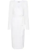 ROTATE BIRGER CHRISTENSEN sequined midi wrap dress - Neutrals