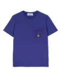 Stone Island Junior Compass-motif cotton T-shirt - Blue