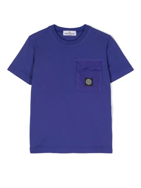Stone Island Junior Compass-motif cotton T-shirt