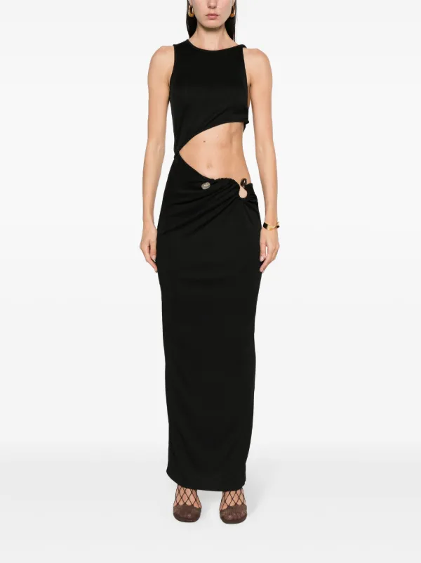 Christopher Esber Stone Scythe Maxi Tank Dress Black FARFETCH IN