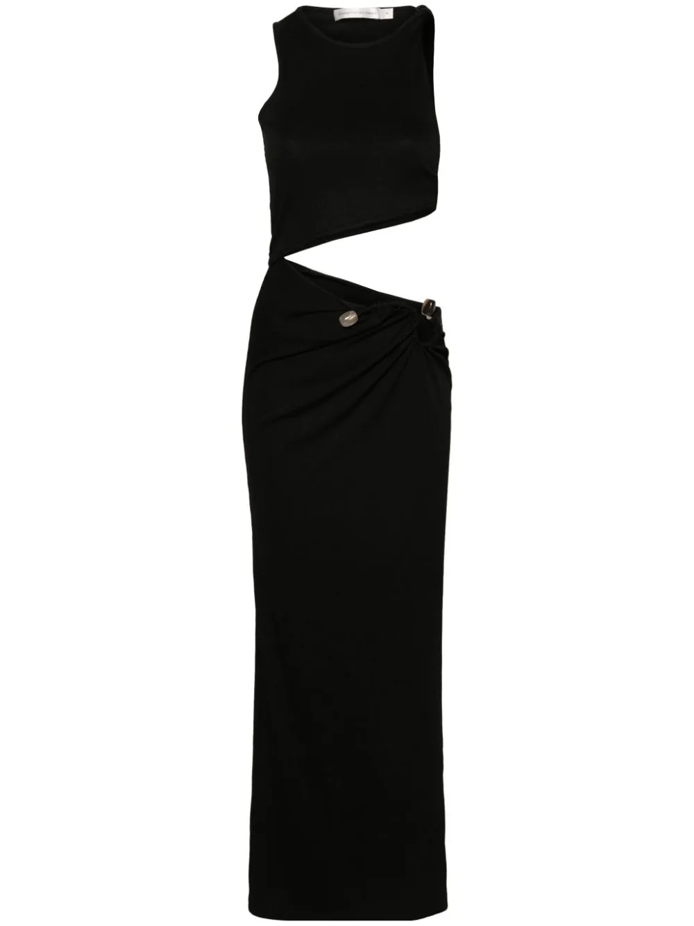 Shop Christopher Esber Stone Scythe Maxi Tank Dress In Black