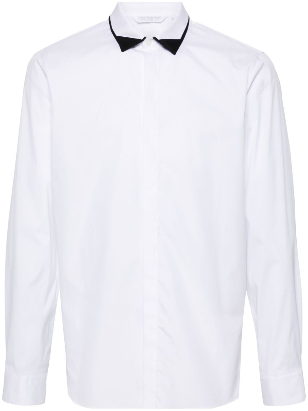 contrasting-collar cotton shirt
