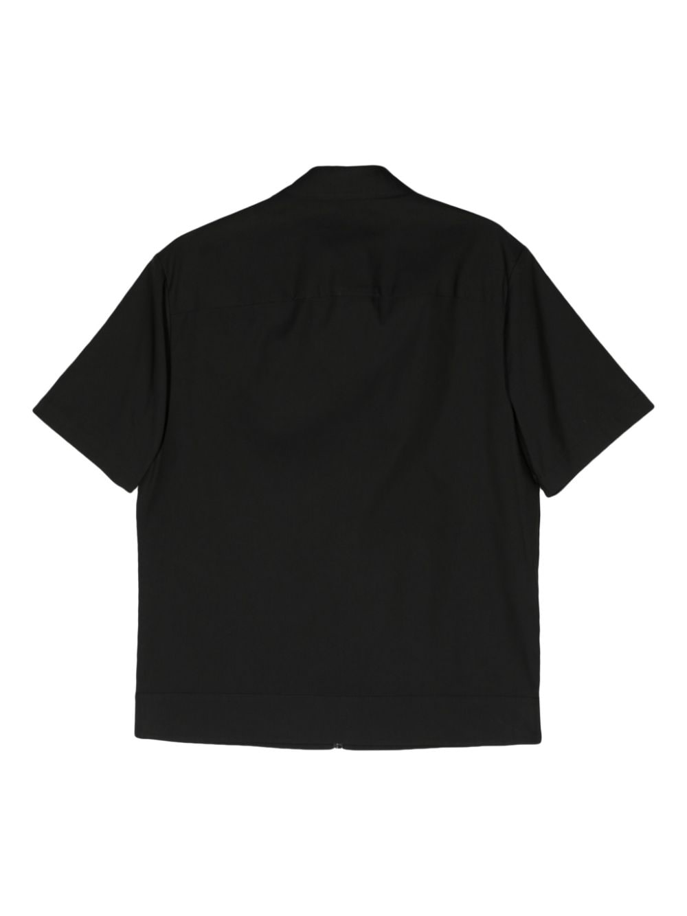 Shop Neil Barrett Zip-up Short-sleeve Shirt In Black