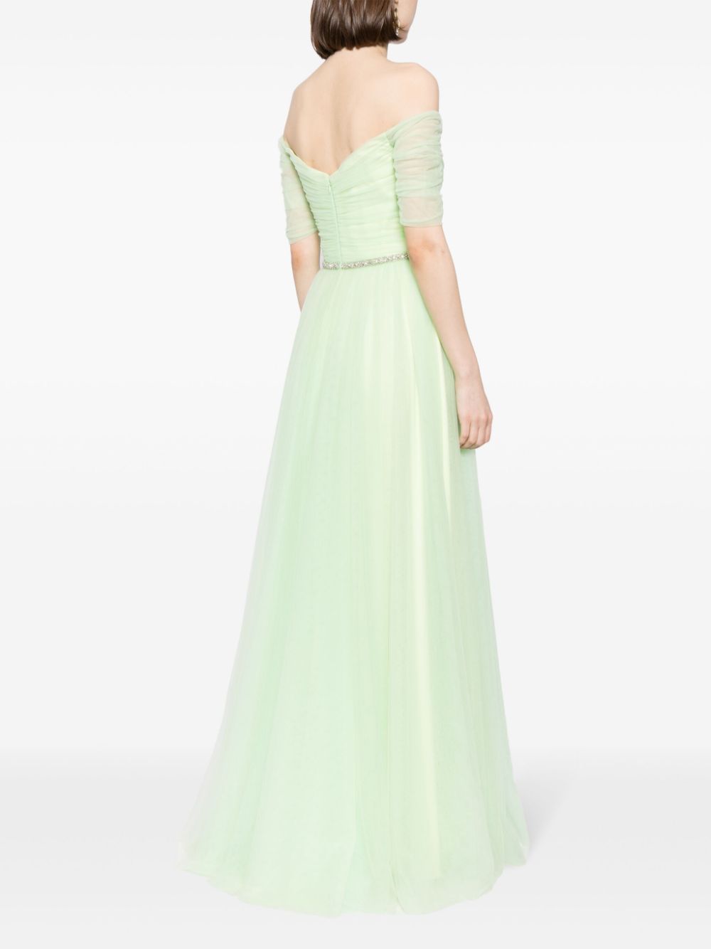 Shop Jenny Packham Zinnia Embellished Gown In Green