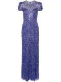 Jenny Packham Aster sequin-embellished gown - Blue