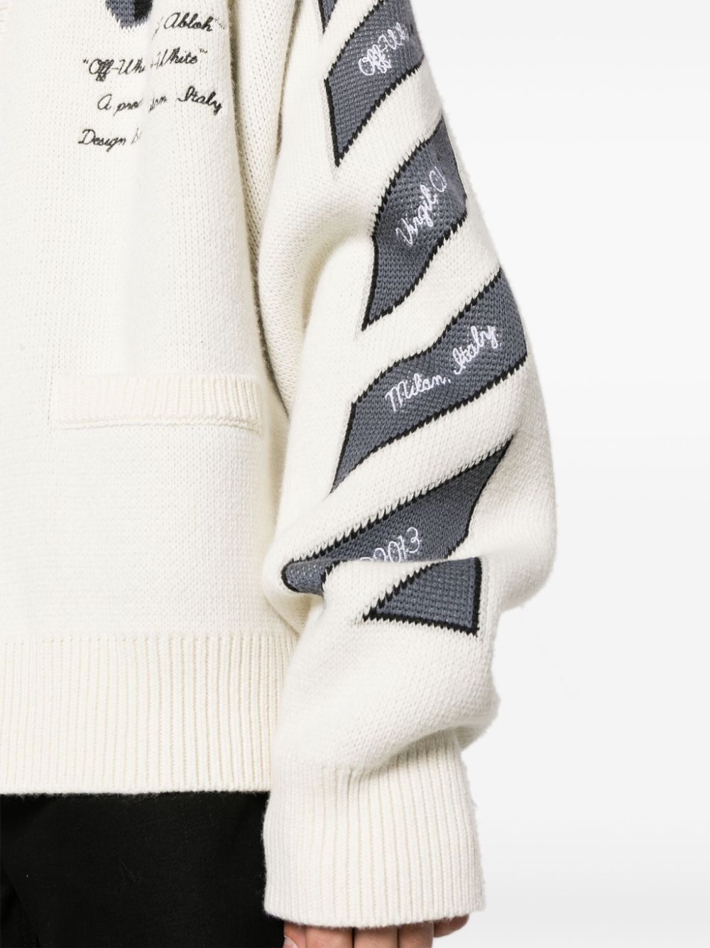 Off-White Varsity ribbed V-neck cardigan Men