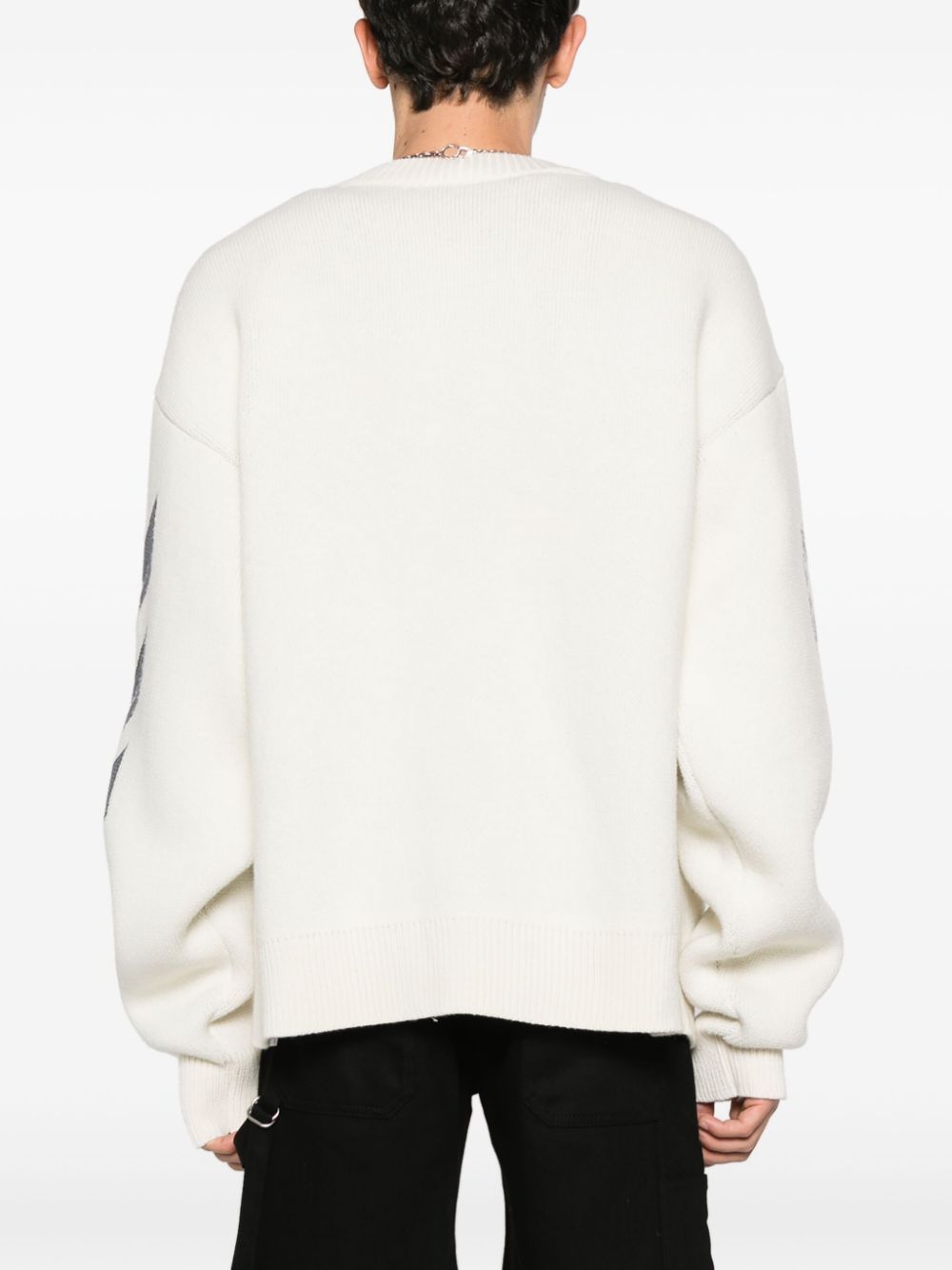 Off-White Varsity ribbed V-neck cardigan Men