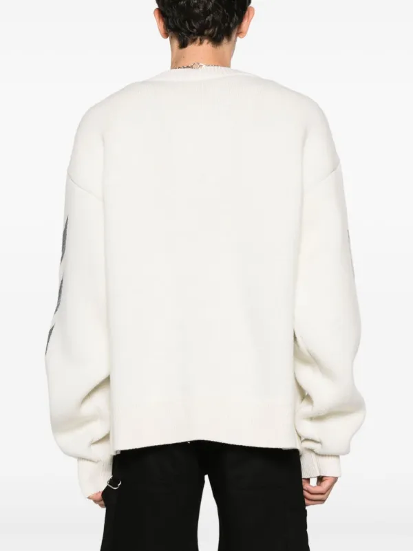 Off-White Varsity Vネック カーディガン | ニュートラル Off-White Varsity Vネック カーディガン | ニュートラル