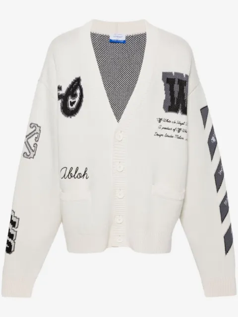 Off-White Varsity ribbed V-neck cardigan