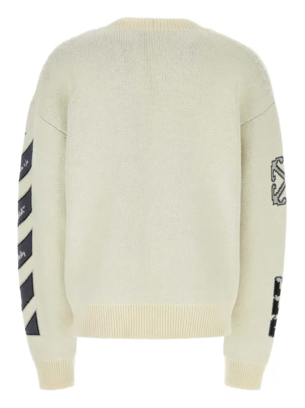 Off-White Varsity Vネック カーディガン | ニュートラル Off-White Varsity Vネック カーディガン | ニュートラル