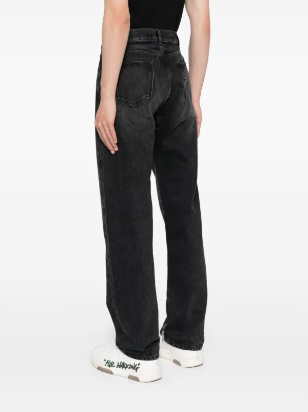 Off-White zip-detail straigh-leg Jeans | Black | FARFETCH Off-White zip-detail straigh-leg Jeans | Black | FARFETCH