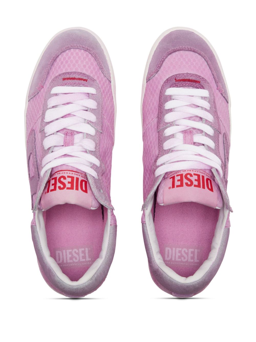Shop Diesel S-leroji Low Mesh Sneakers In Pink