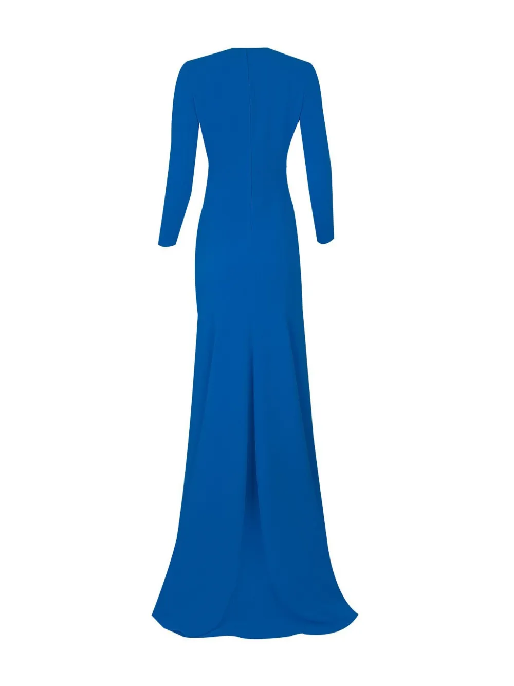 Shop Solace London Nia Ruffled Train Gown In Blue