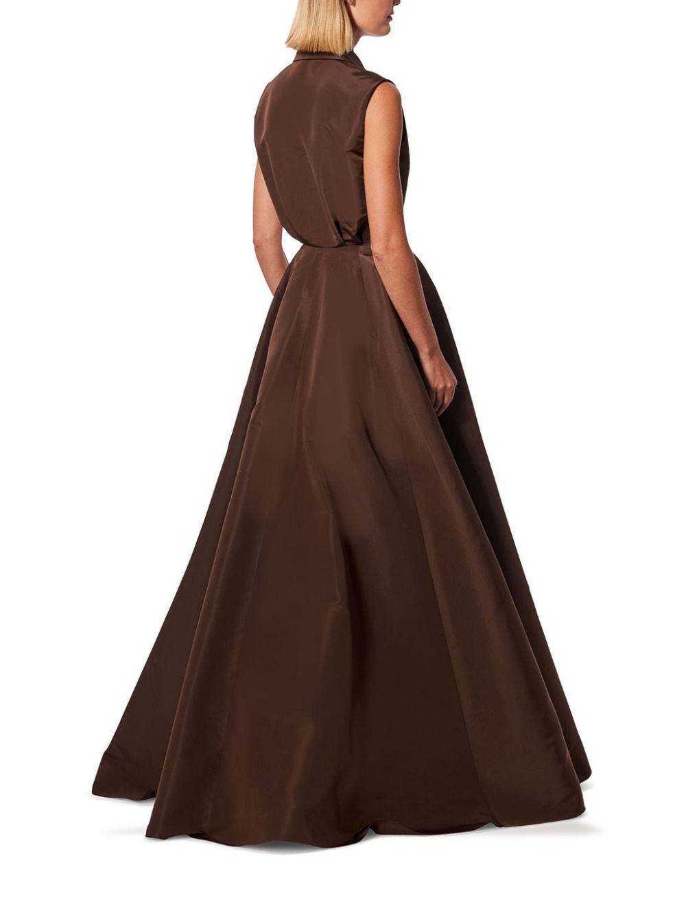 Shop Carolina Herrera Silk Trench Gown In Brown