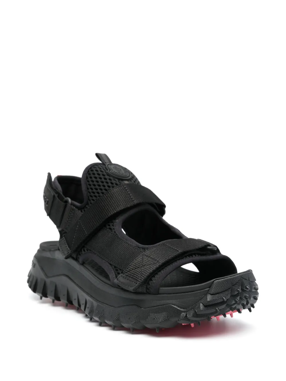 Shop Moncler Trailgrip Vela Sandals In 黑色