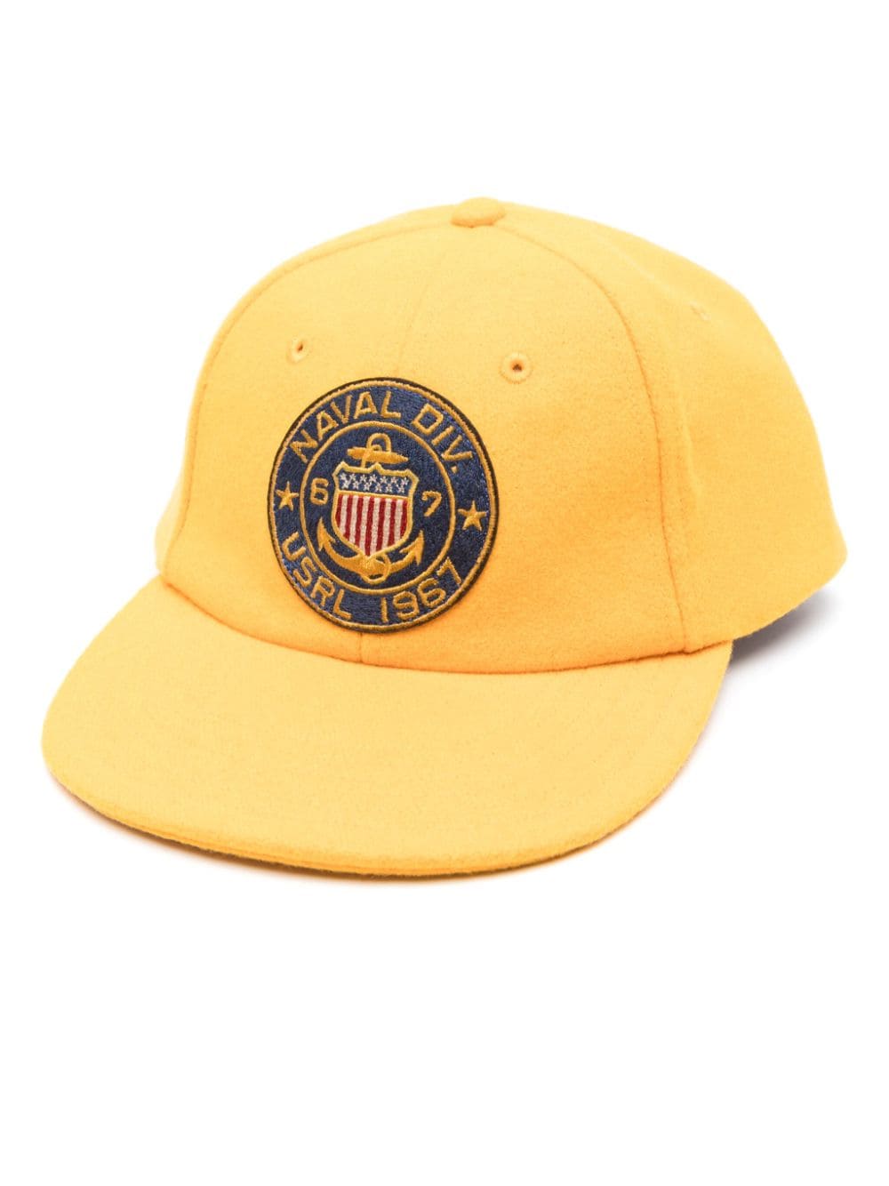 Polo Ralph Lauren Logo-patch Brushed Baseball Cap In Orange