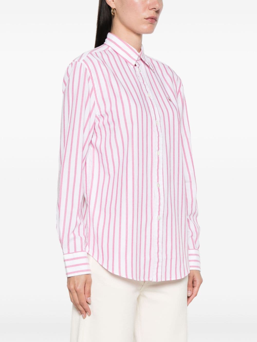 Polo Ralph Lauren Gestreepte blouse met print Wit